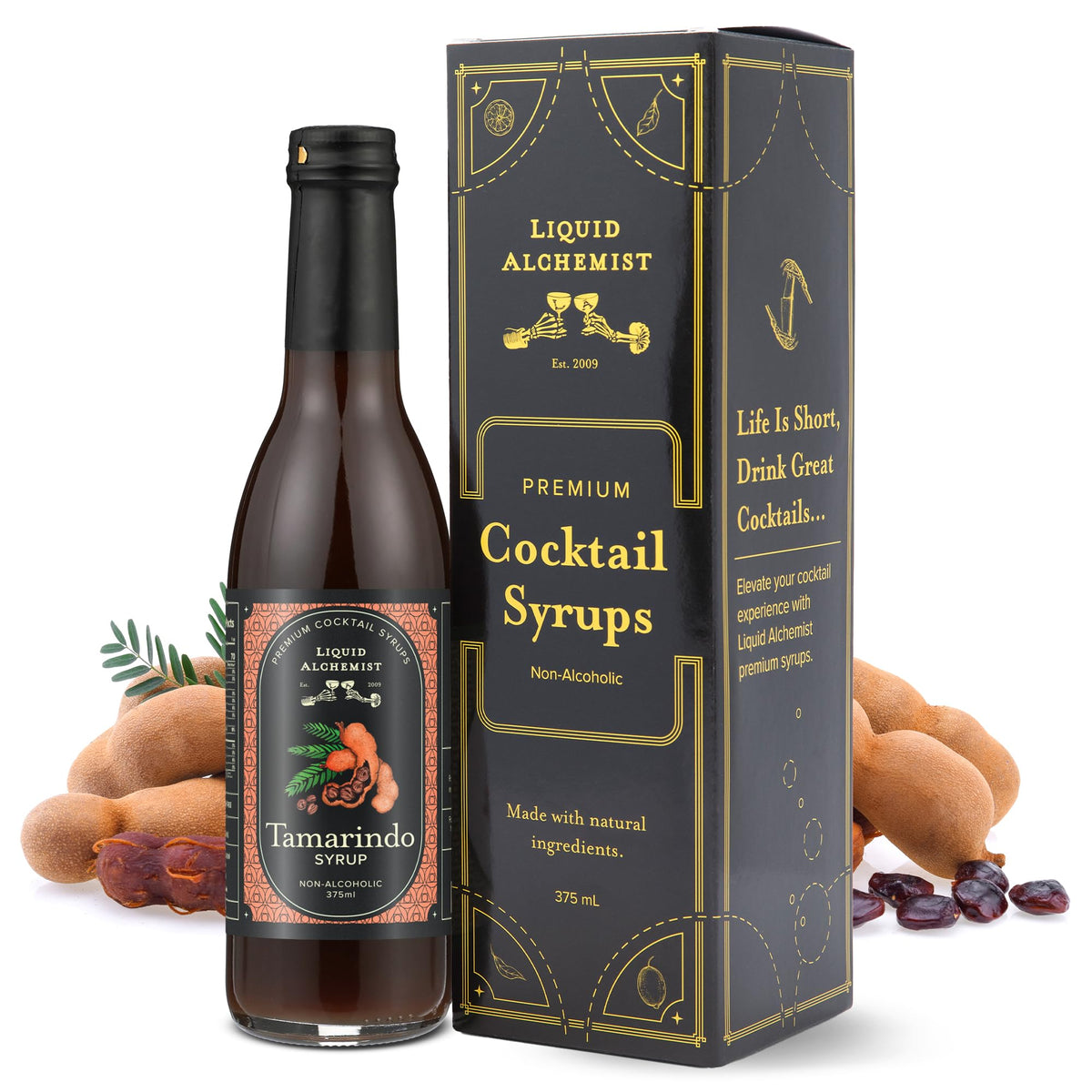 Liquid Alchemist tamarind syrup bottle ready for cocktails and bold flavor