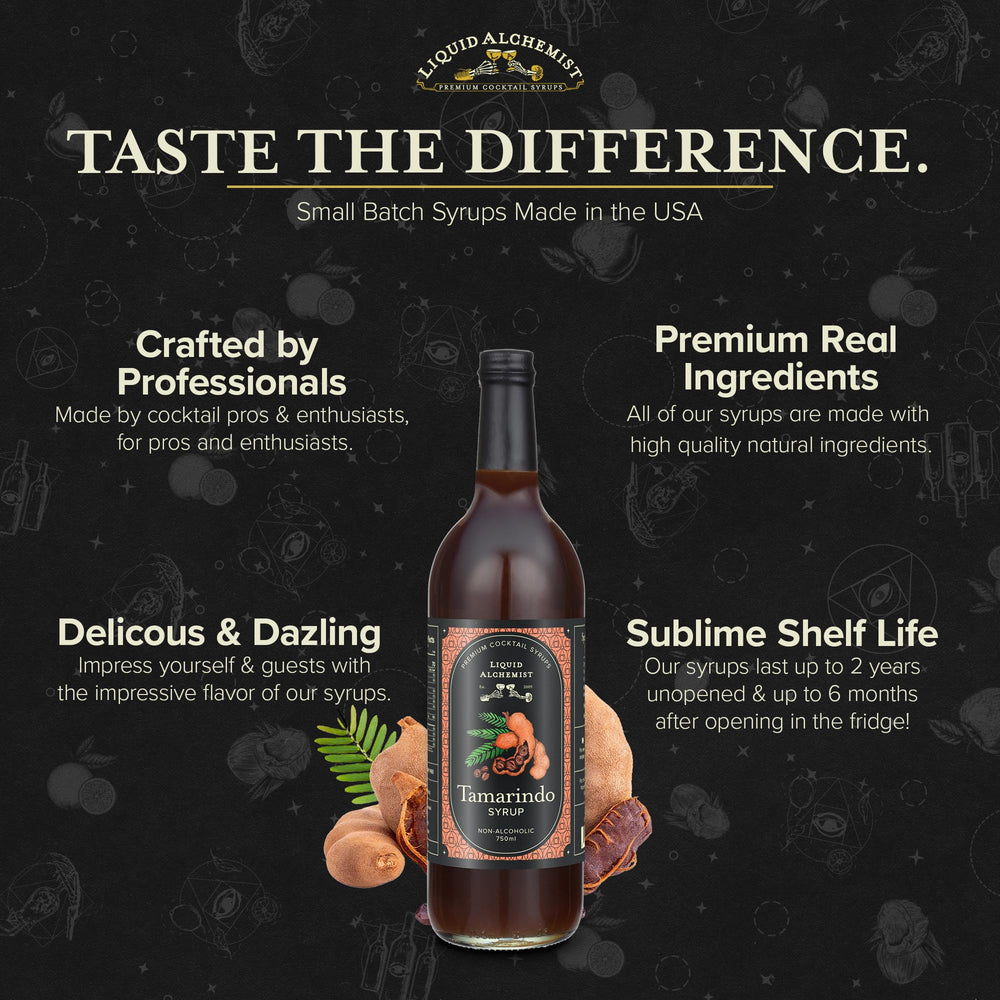 Liquid Alchemist Tamarind Syrup pour with lime for mocktails