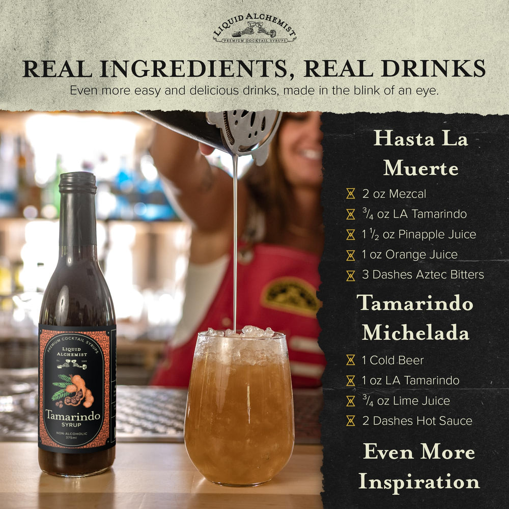 Tamarind margarita with lime and tamarind syrup