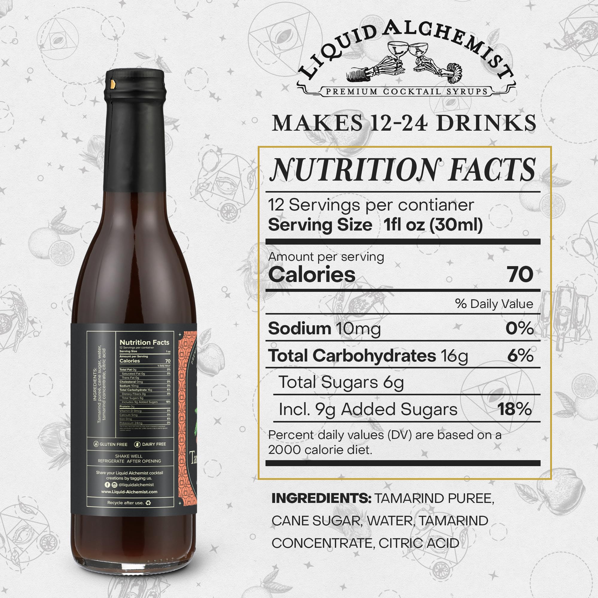 Liquid Alchemist tamarind syrup pour shows fresh puree and natural ingredients