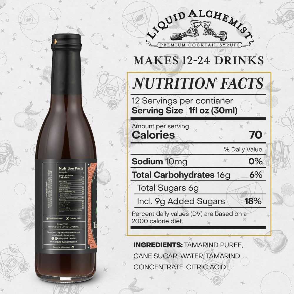 Liquid Alchemist tamarind syrup pour shows fresh puree and natural ingredients