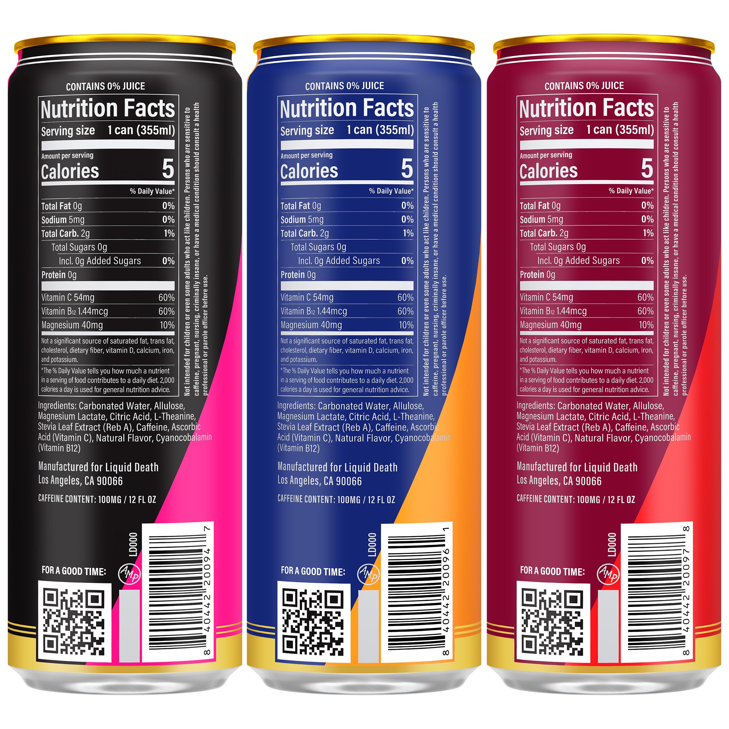 Liquid Death can in hand showing size and portability for on-the-go boosts