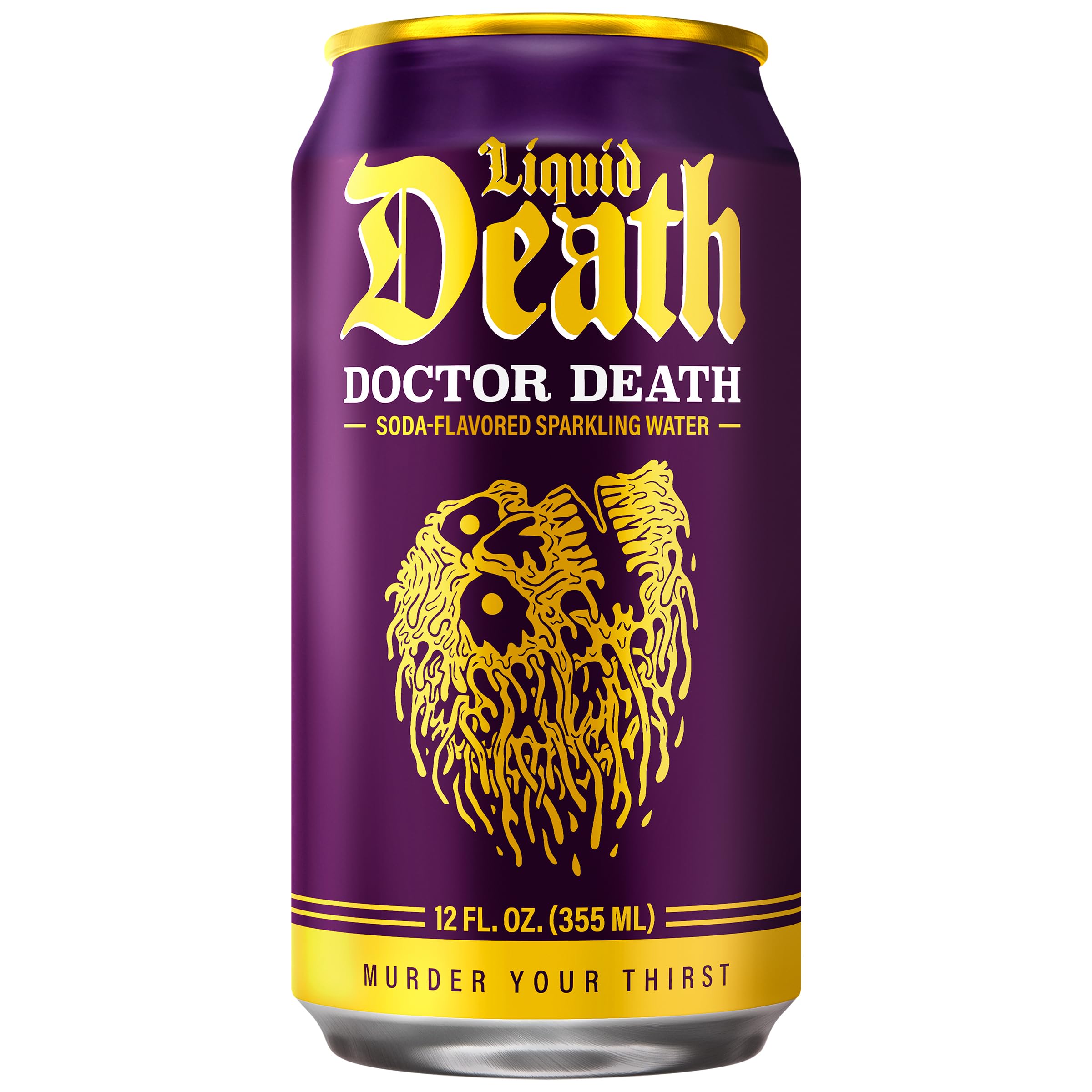 Liquid Death Doctor Death cream-vanilla image emphasizes rich flavor without caffeine.