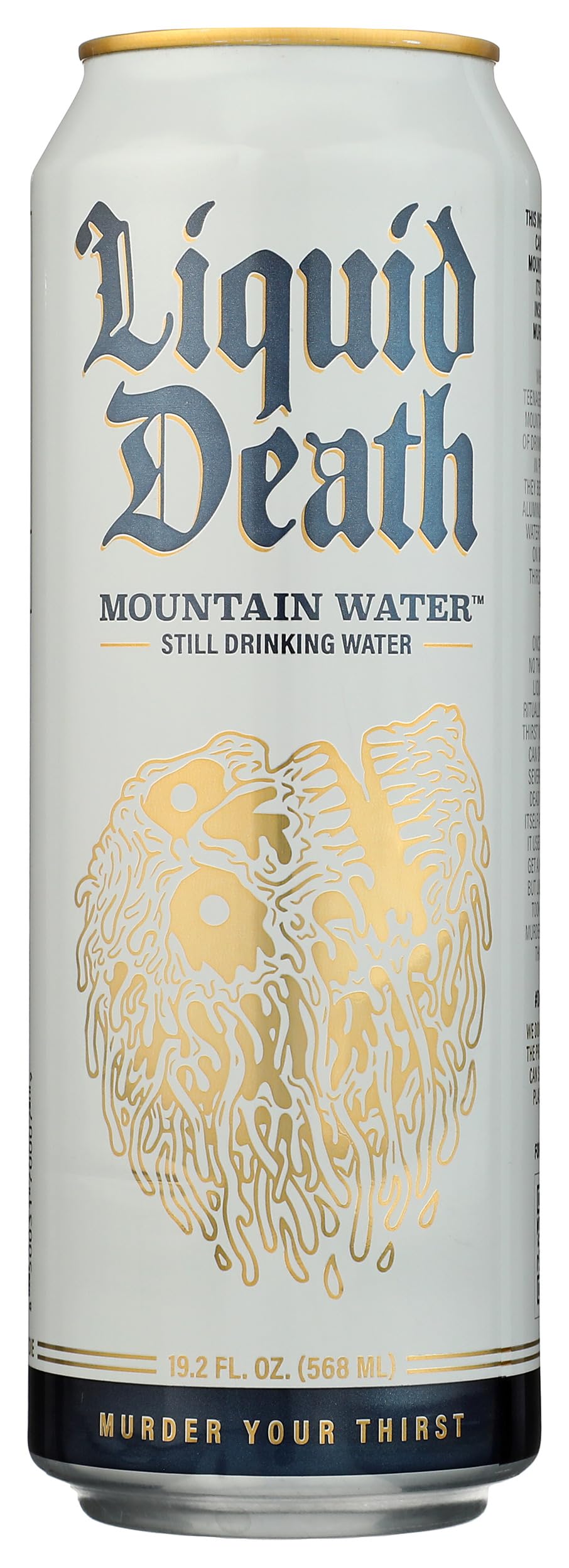 Liquid Death front can showing bold logo and instant recognition