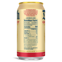 Liquid Death Grave Fruit can close-up highlighting grapefruit flavor and no artificial sweeteners.