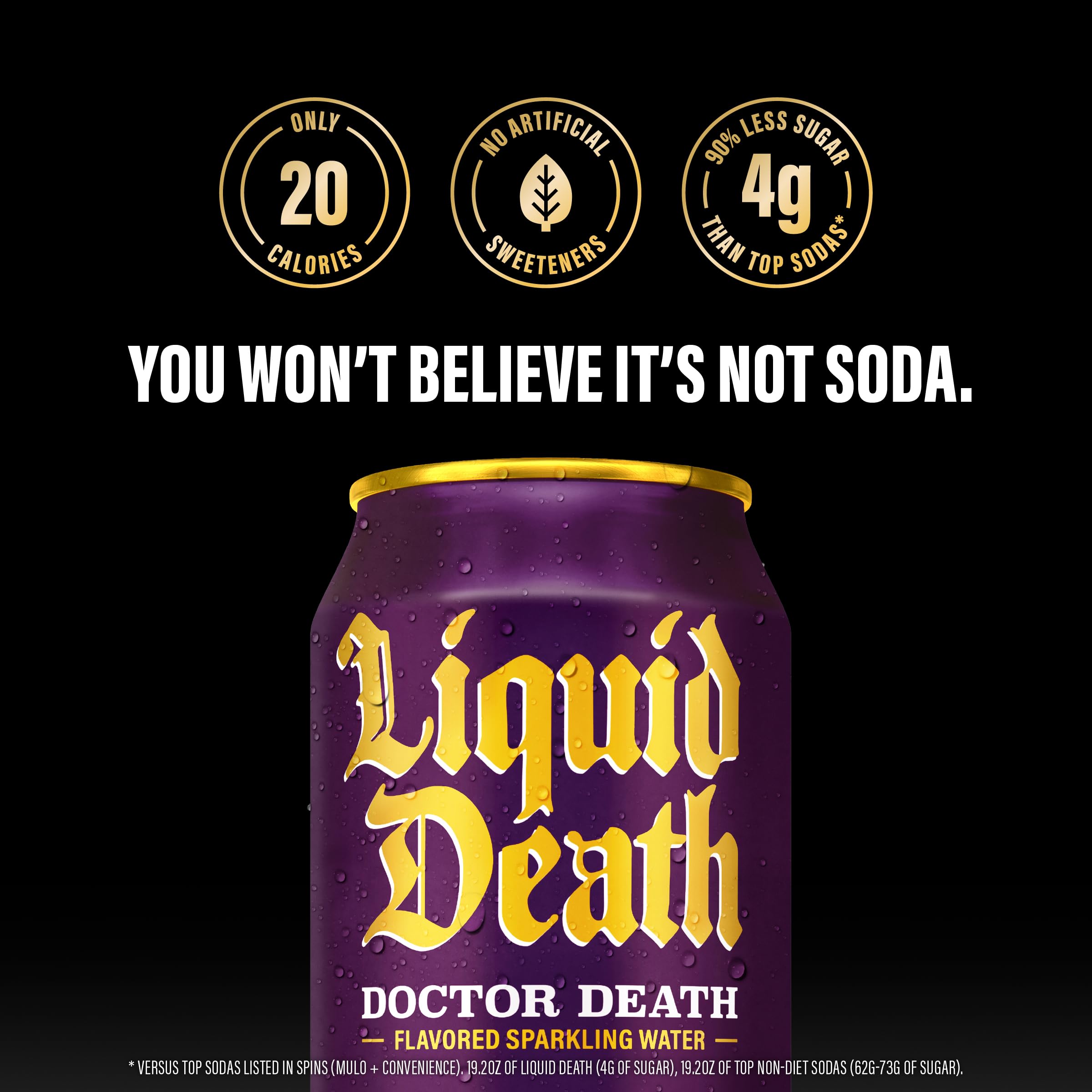 Liquid Death King-size 192oz pack12 display offers big-flavor options for gatherings.