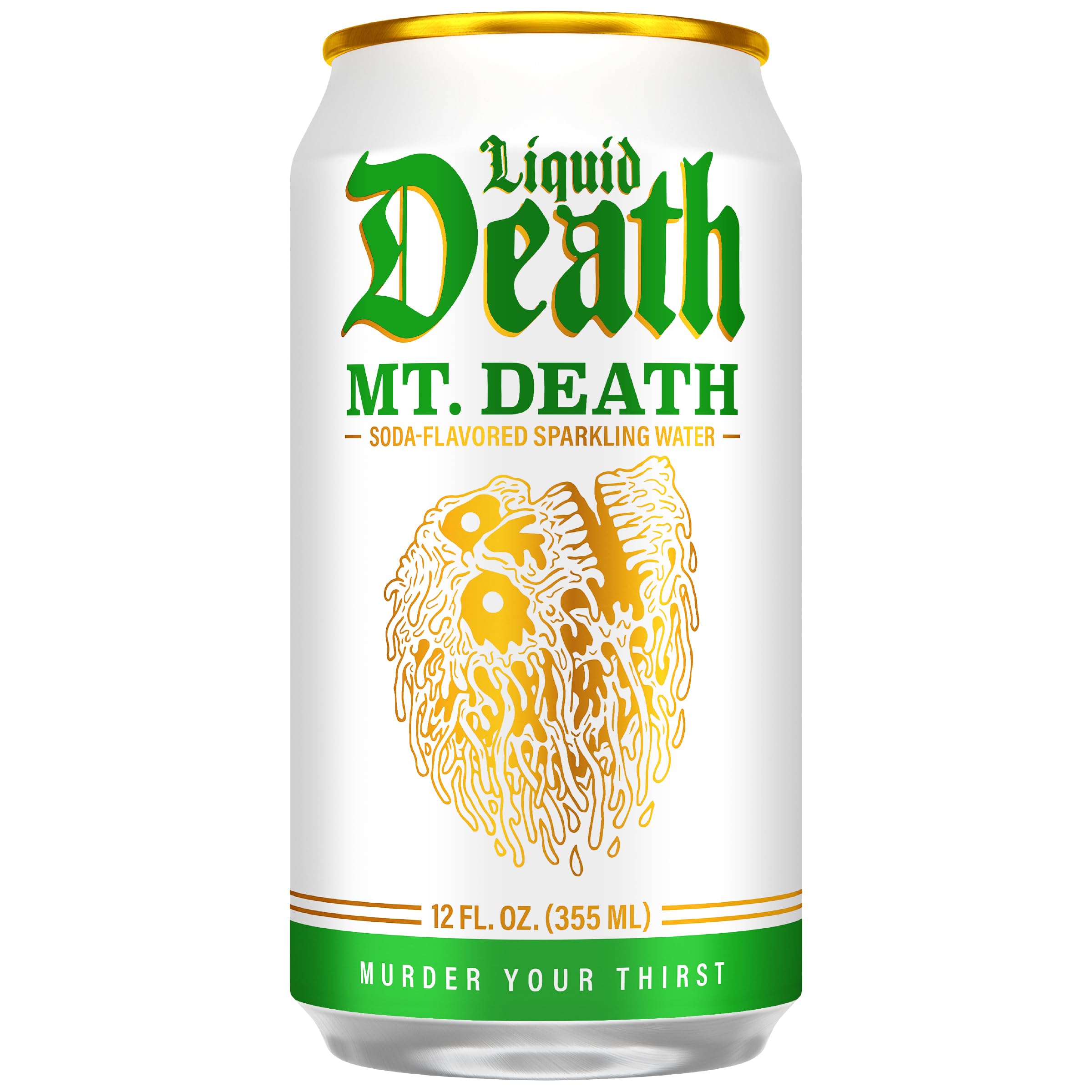 Liquid Death Mt. Death close-up of can texture highlighting premium finish and grip