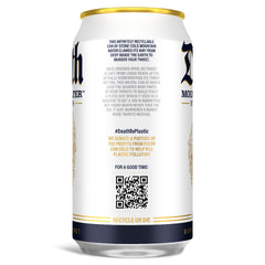 Liquid Death natural mountain source label highlights authentic origin.