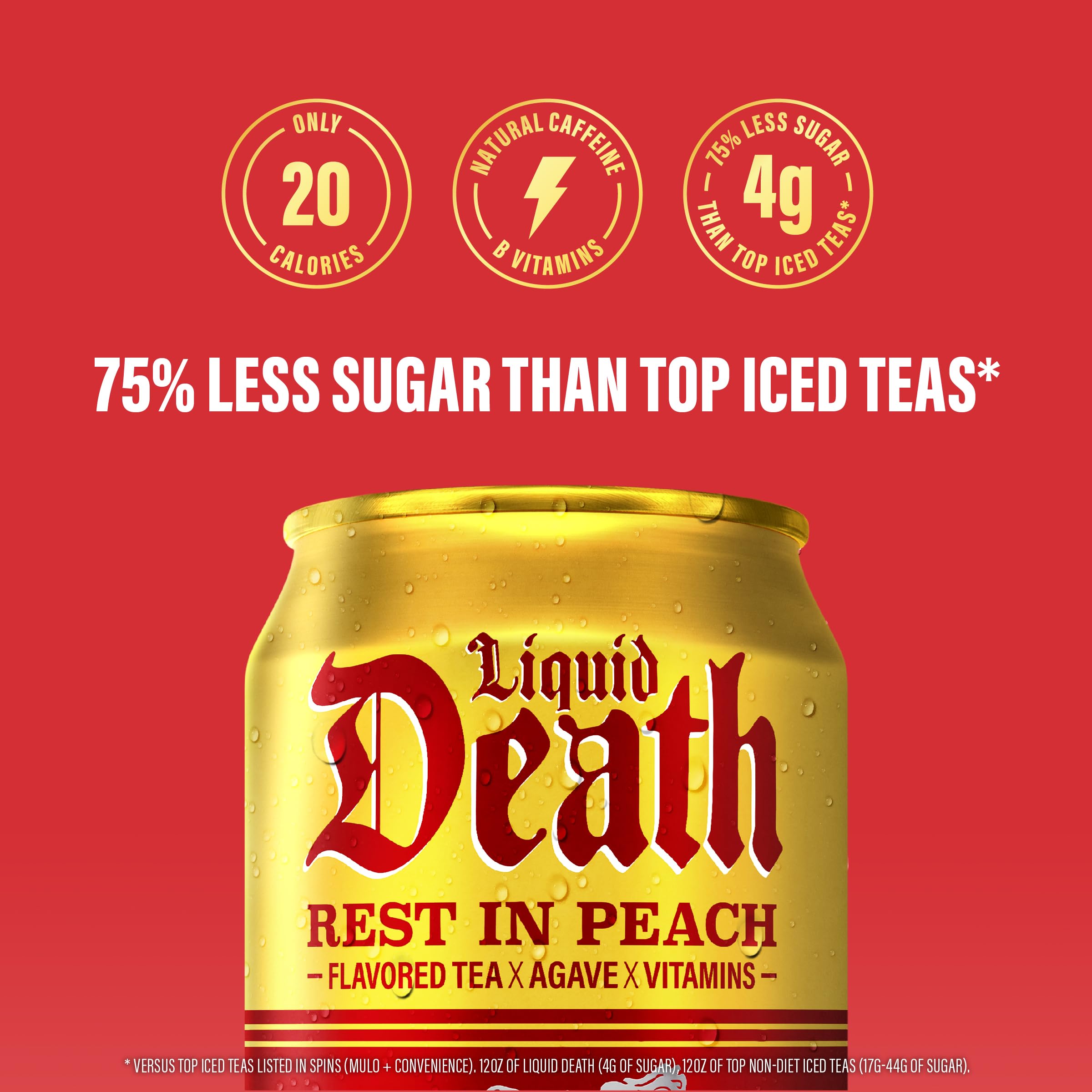 Rest in Peach flavor profile on the can shows peach, pear, and apricot blend.