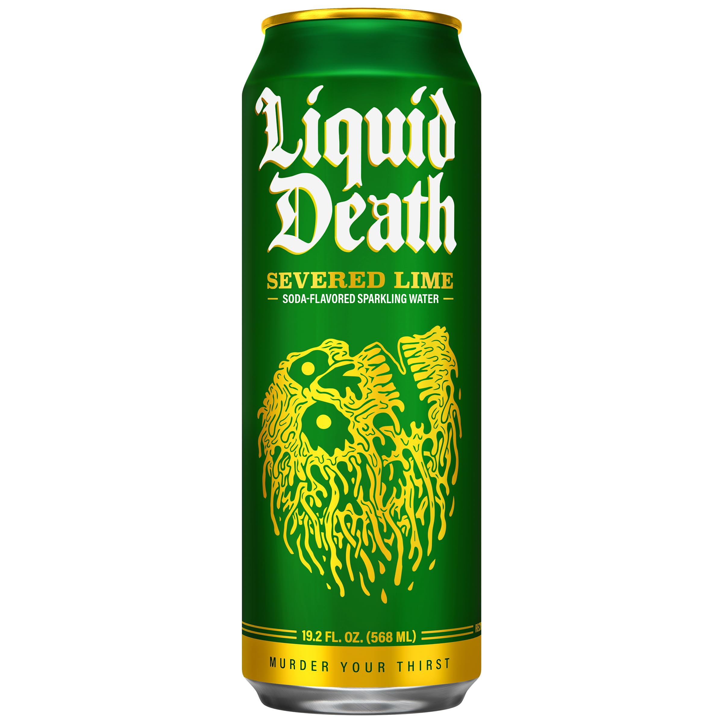 Liquid Death Severed Lime king-size pack of 12 cans for sharing.