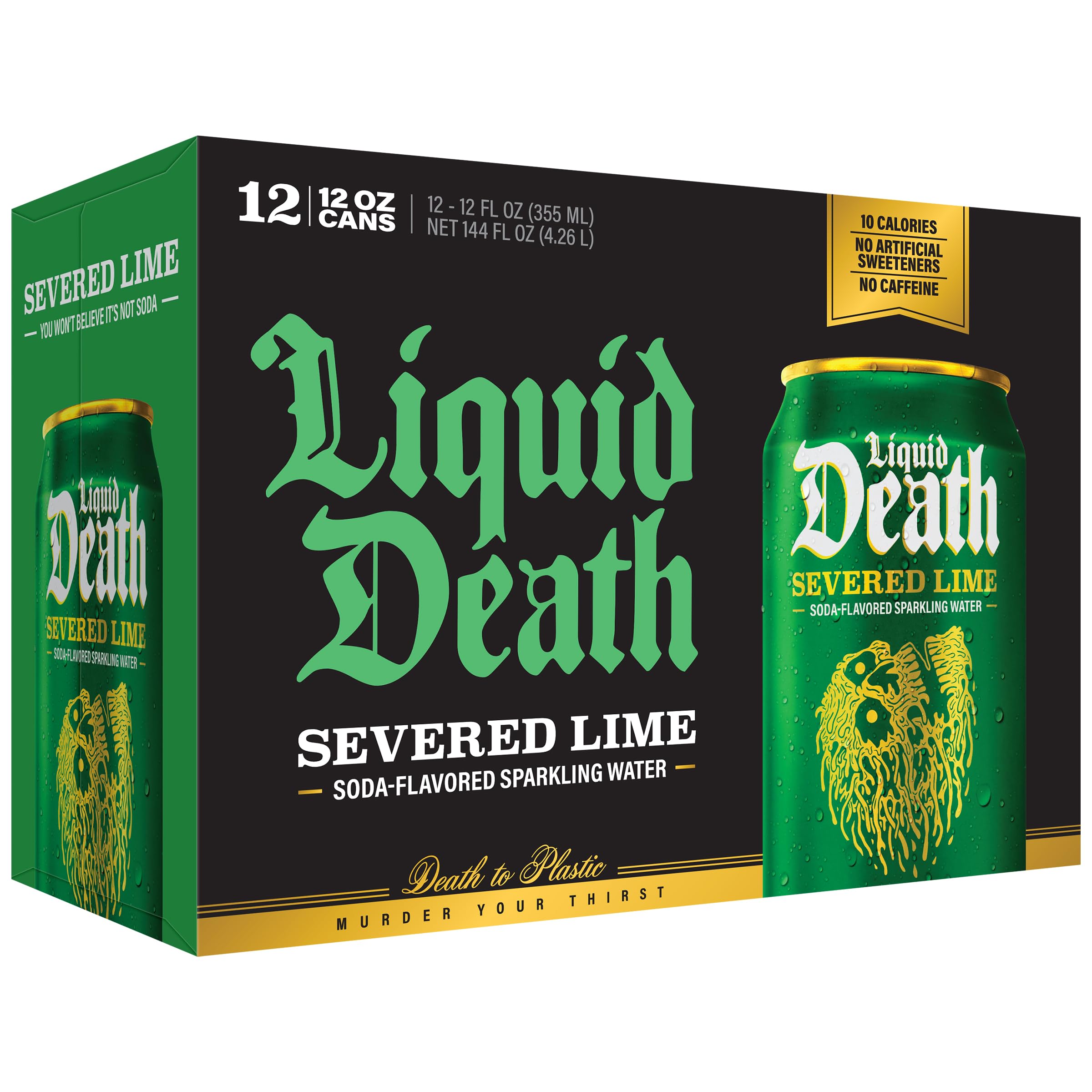 Liquid Death Severed Lime pack of 12 for value and convenience