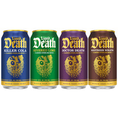 Liquid Death Doctor Death can highlights unique flavor with zero caffeine.