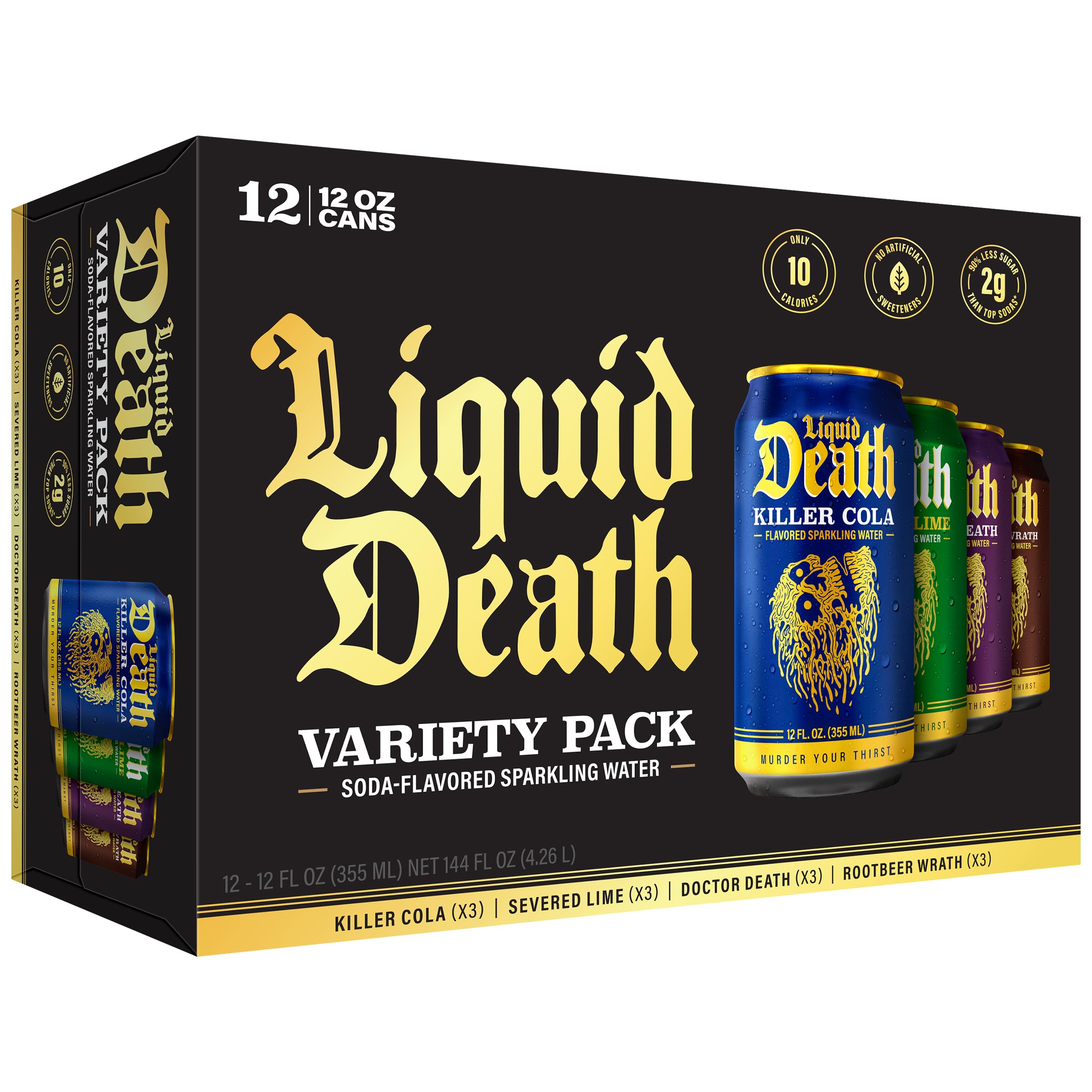 Liquid Death Lime can shows bold flavor with low sugar for quick refreshment.