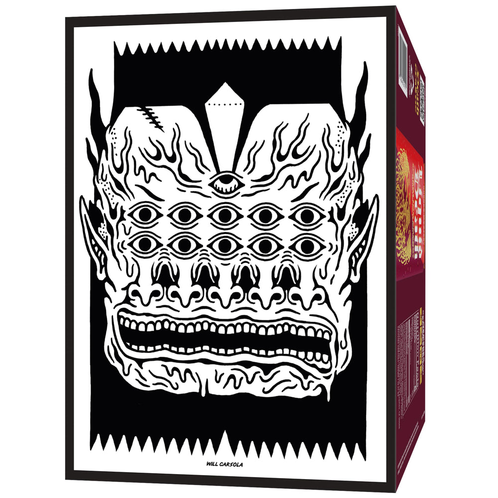 Liquid Death Sparkling Energy Murder Mystery twelve pack display for bulk purchase convenience