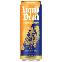 Liquid Death Orange Horror 12-pack cans ready for sharing or on-the-go energy.
