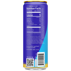 Liquid Death Sparkling Energy bottle close-up shows zero sugar and clean label