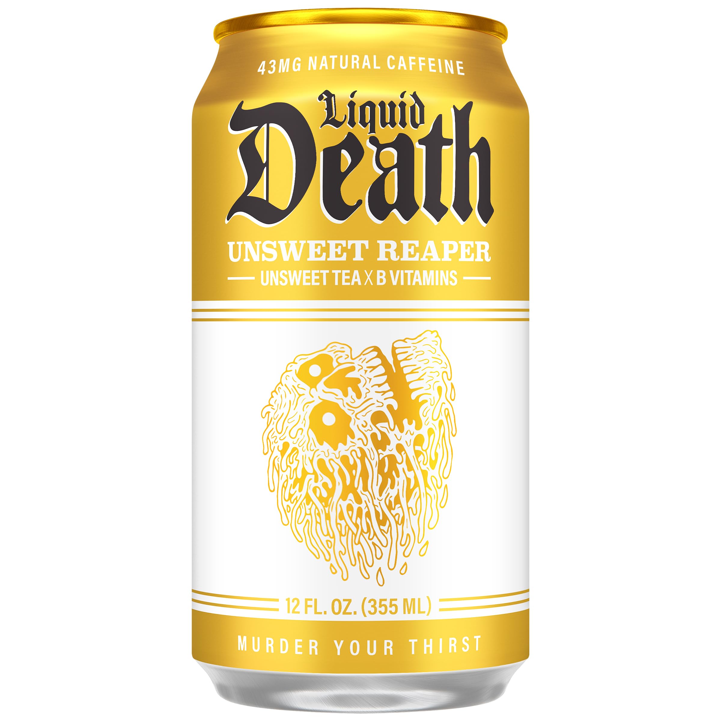 Liquid Death close-up of can texture highlighting premium finish