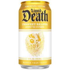 Liquid Death close-up of can texture highlighting premium finish