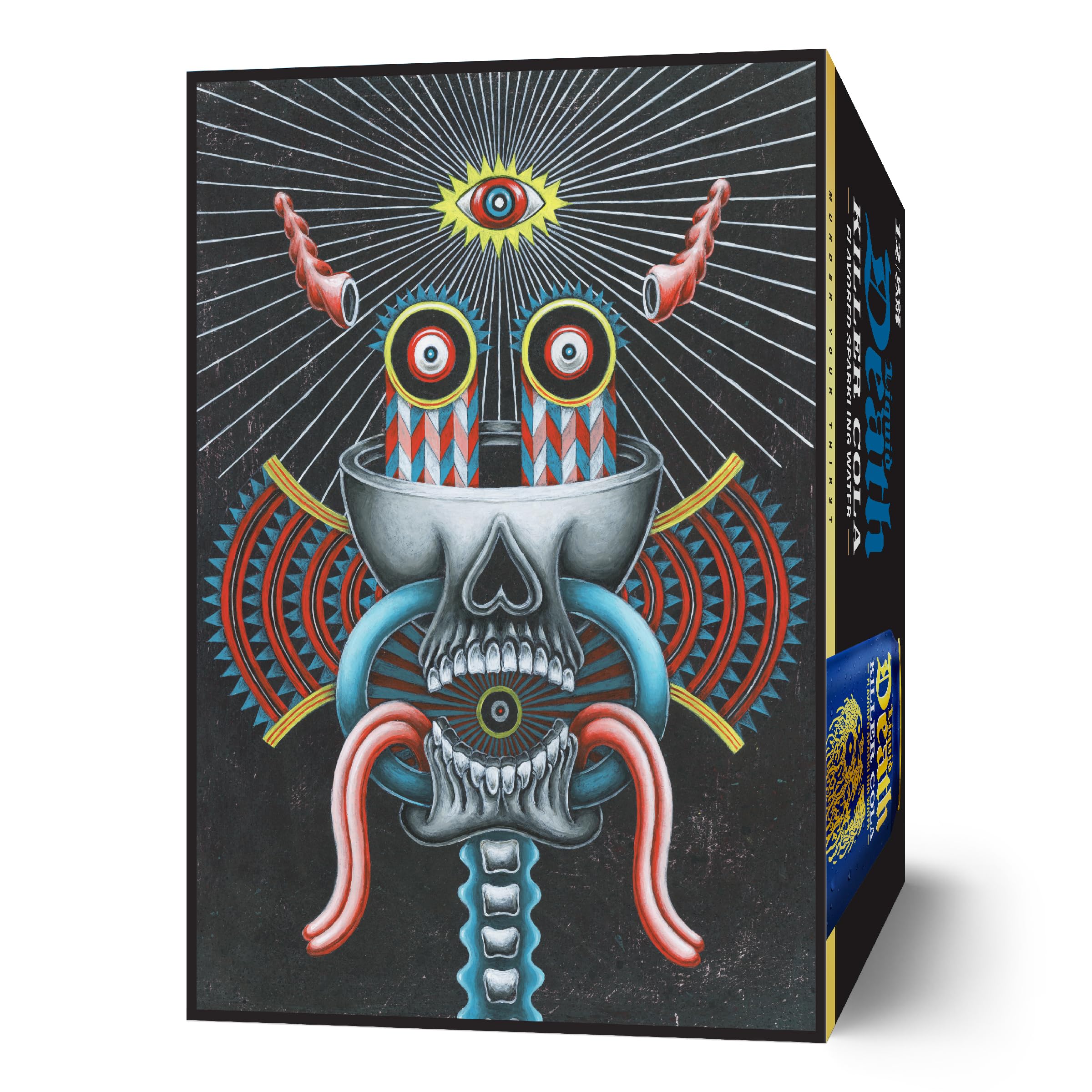 Liquid Death Killer Cola label highlights vanilla, caramel, orange notes