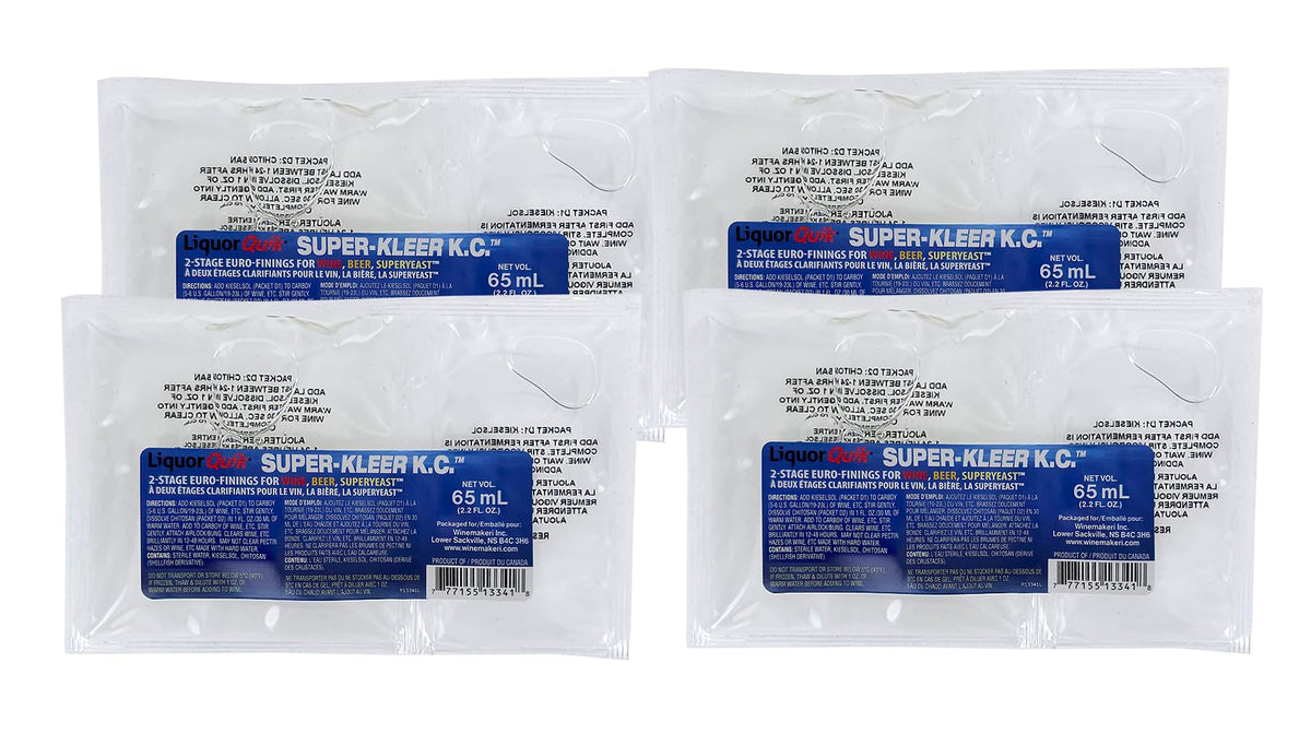 Liquor Quik Super-Kleer KC Finings bottle closeup for clear beer, wine, or cider.