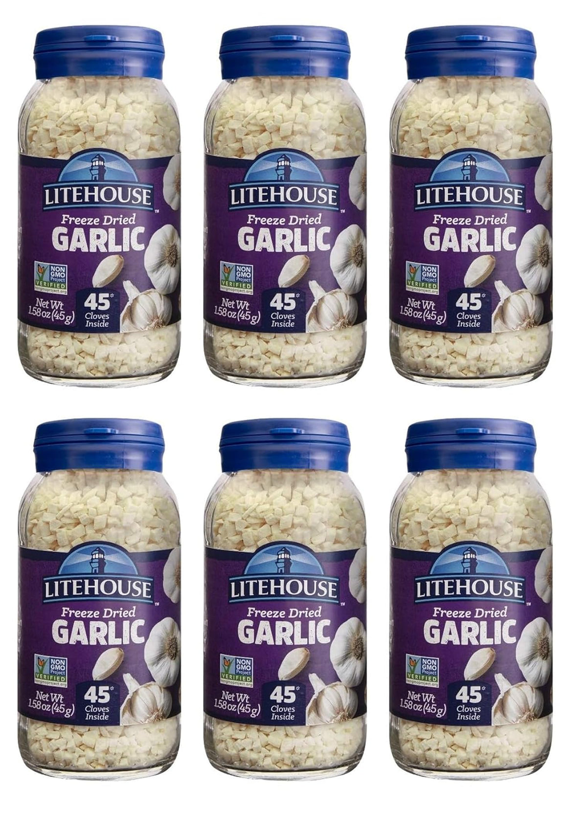 Litehouse Freeze Dried Garlic jar closeup highlights bold flavor ready to boost dishes