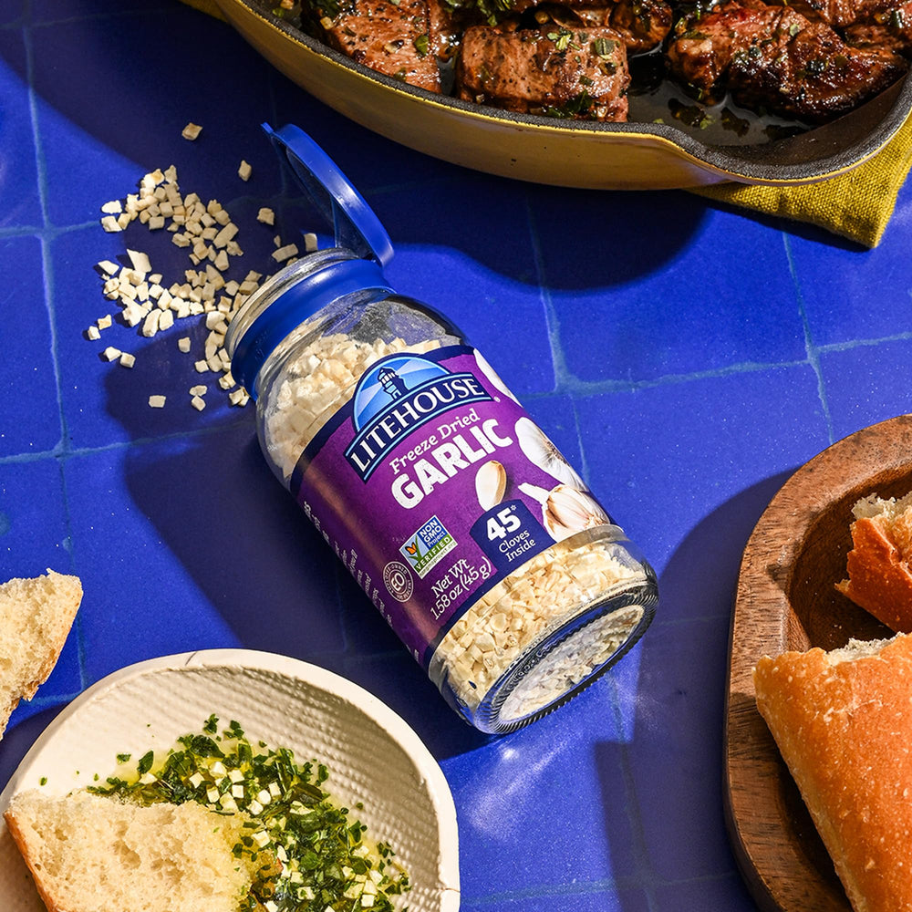 Litehouse Freeze Dried Garlic mashed potatoes for bold, creamy goodness.