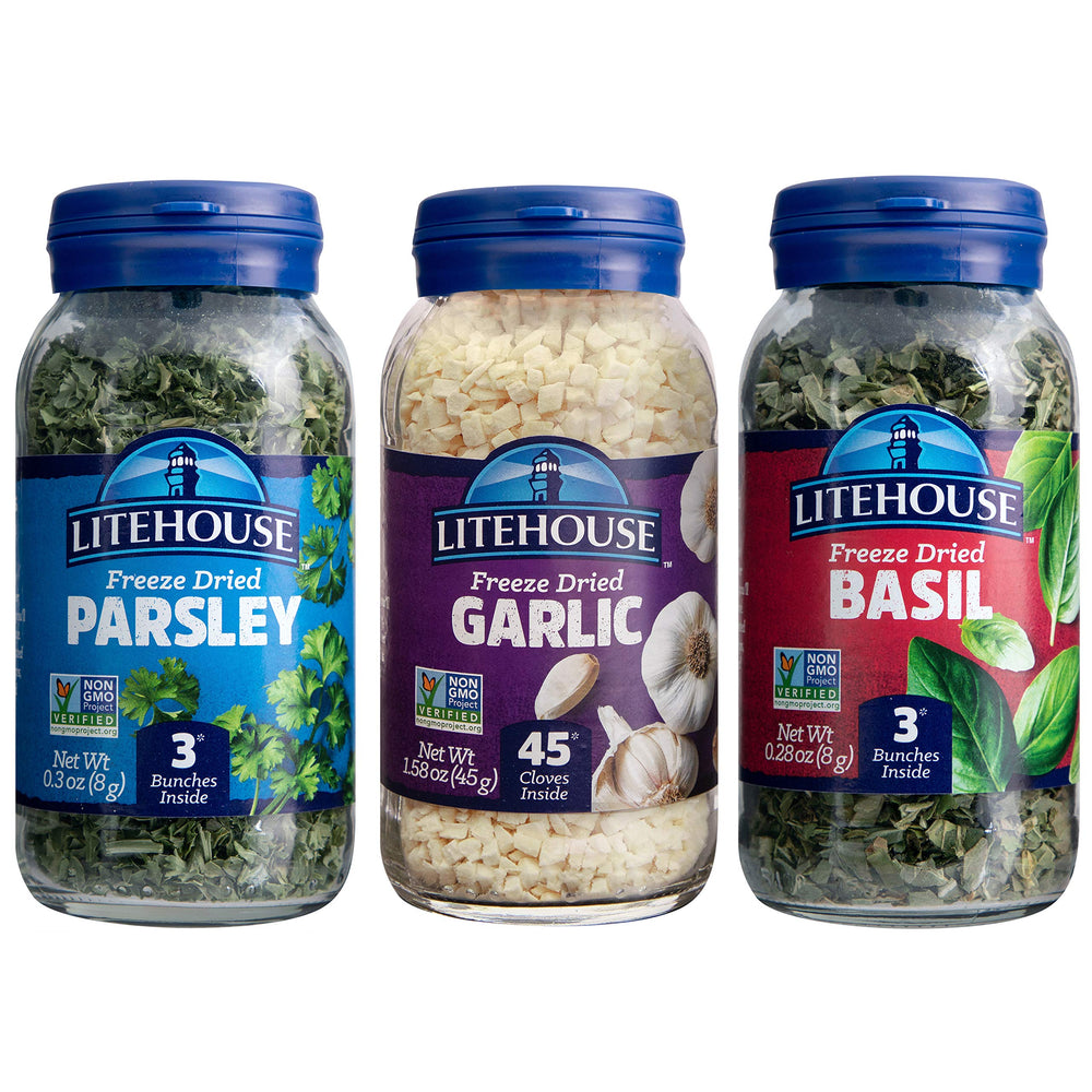 Litehouse Freeze-Dried Garlic close-up ready to season sauces and sautés