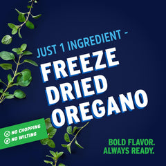Litehouse Freeze Dried Oregano packaging on kitchen shelf showing convenience.