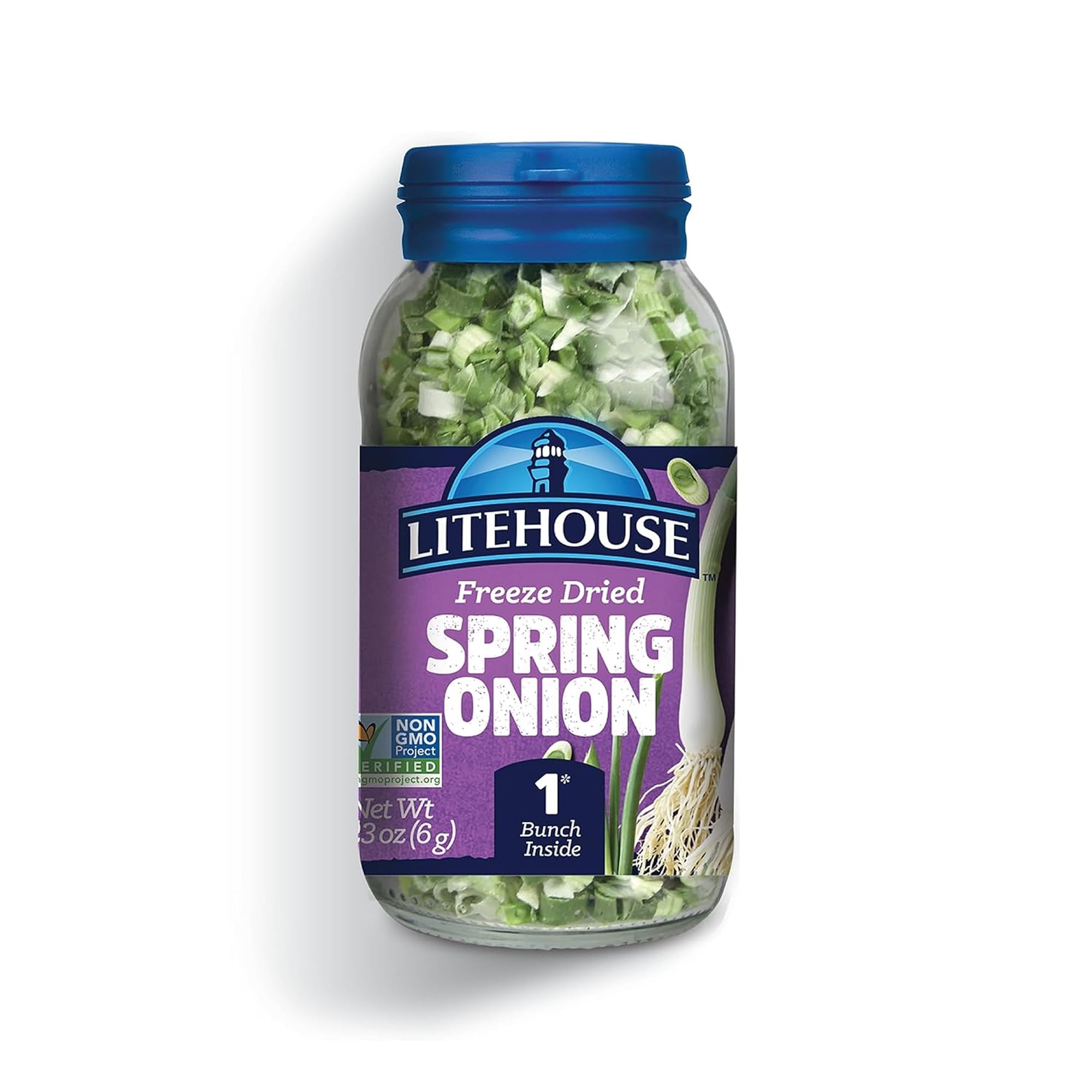 Litehouse Freeze Dried Spring Onion packaging highlights convenience and freshness.