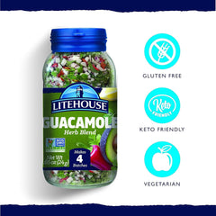 Close-up of Litehouse seasoning ingredients showing seven herbs for vibrant flavor.