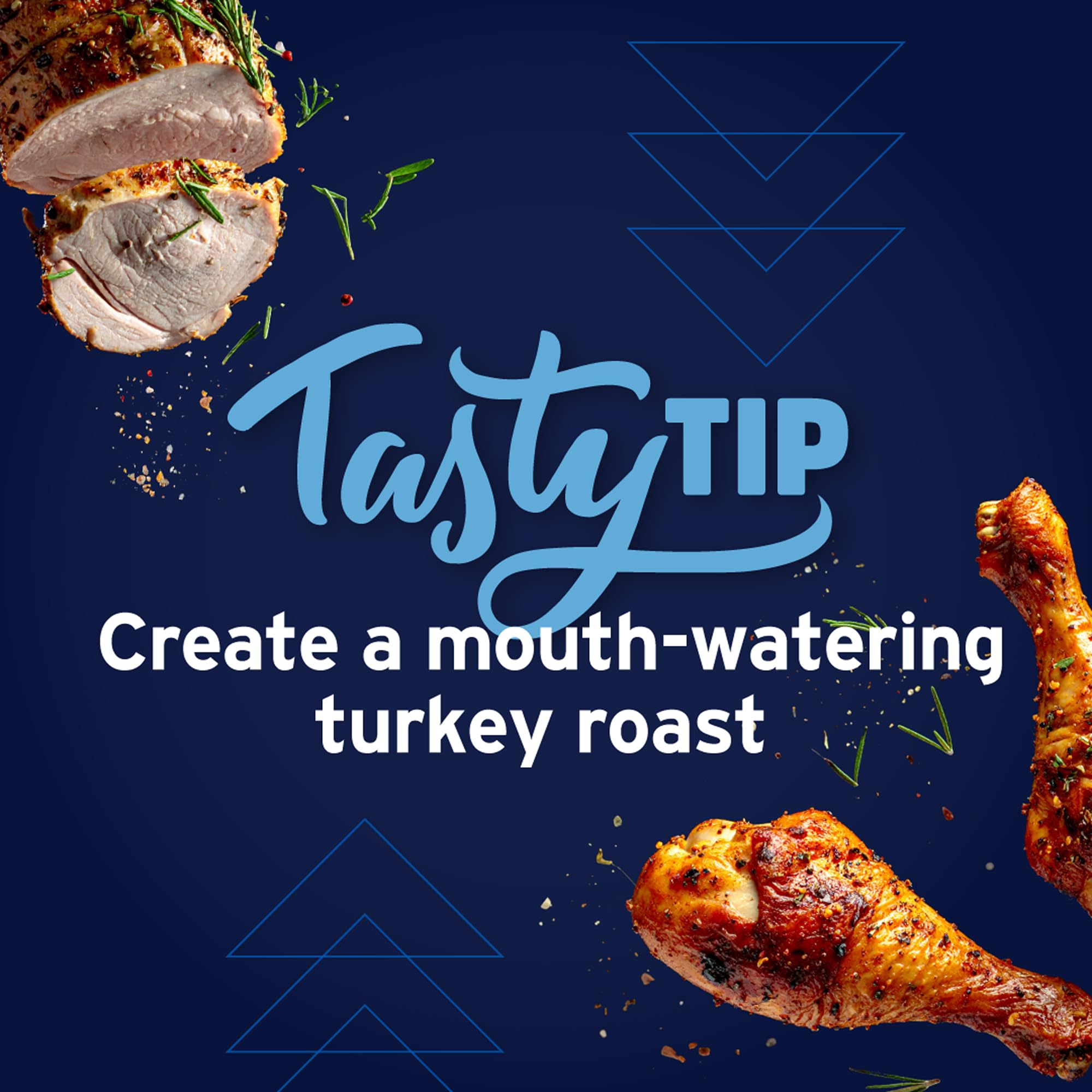 Sprinkling Litehouse Poultry Herb Blend illustrates easy substitution for fresh herbs.
