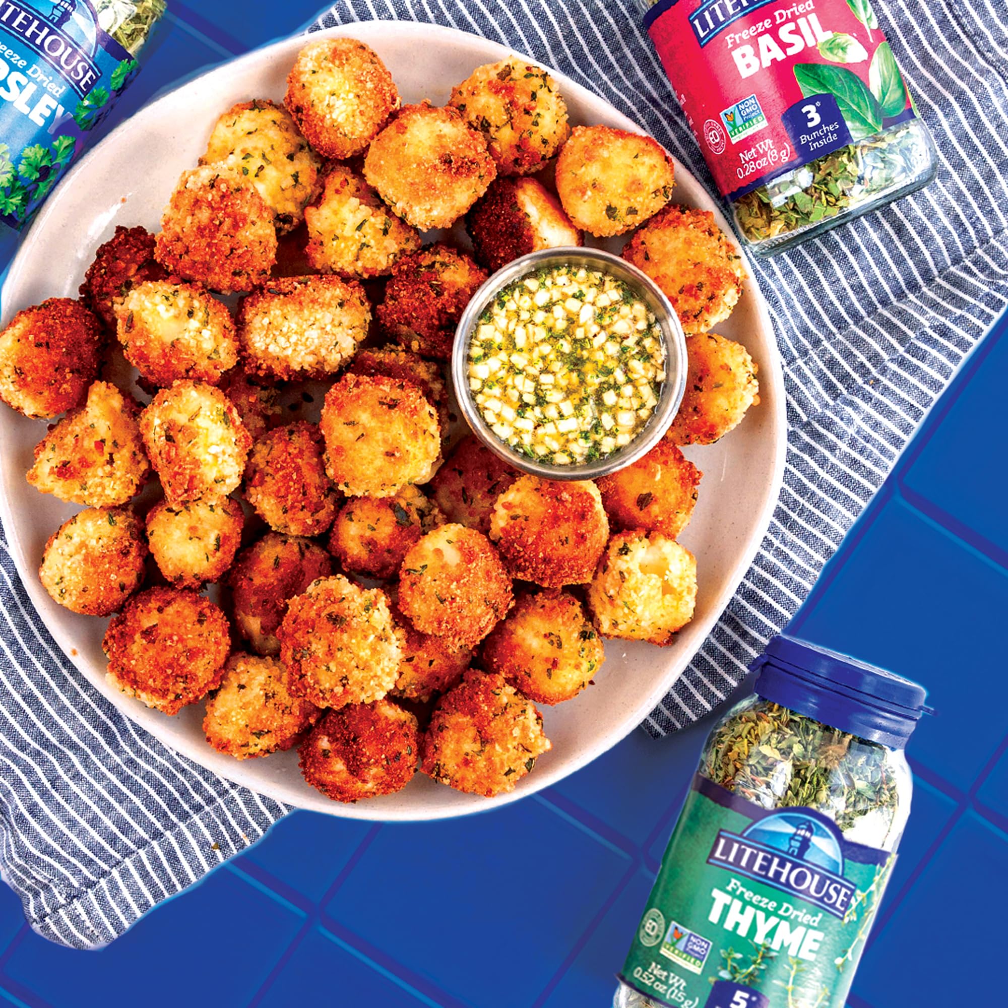 Litehouse Thyme potato salad image suggests aromatic lift in cold dishes.