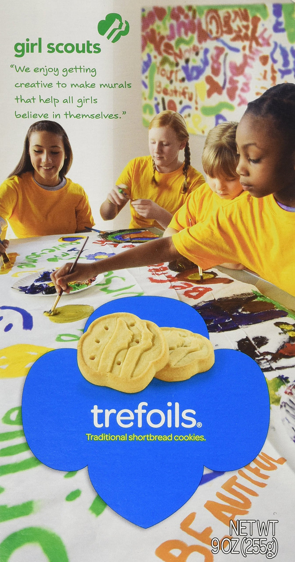 Little Brownie Bakers Trefoils shortbread box front view, ideal for sharing.