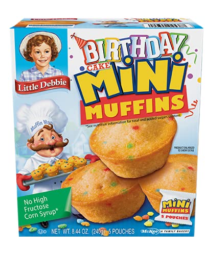 Little Debbie Birthday Cake mini muffins pouch packs for easy portions.