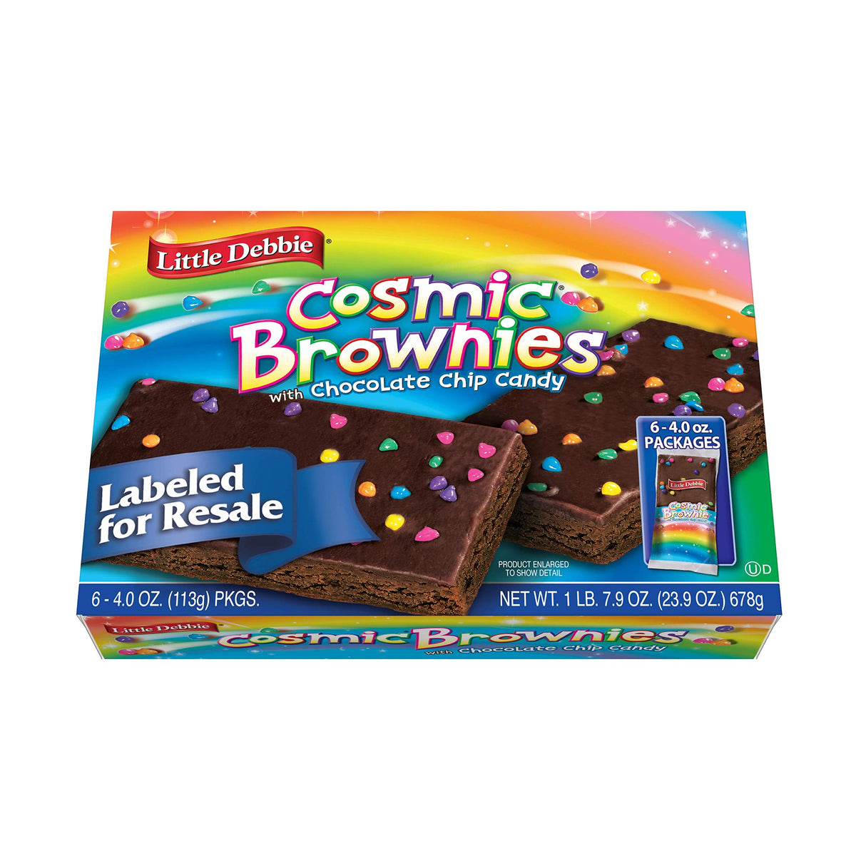 Little Debbie Cosmic Brownie pack six wrapped for on-the-go indulgence.