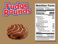Little Debbie Fudge Rounds Big Pack box back showing packaging and details