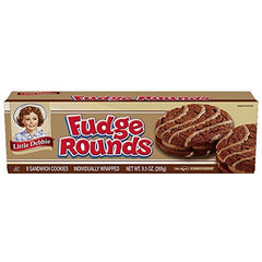 Little Debbie Fudge Rounds packaging shot for easy lunchbox snacks.