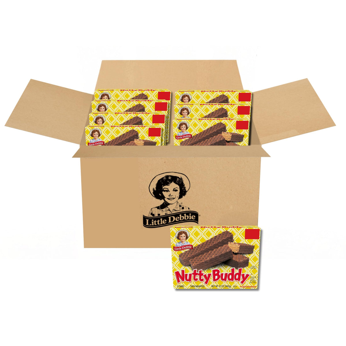 Little Debbie Nutty Buddy wafers show crisp wafers for a satisfying crunch.