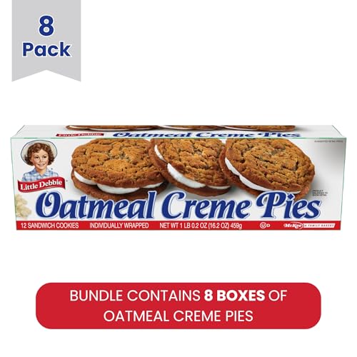 Cross-section of an Oatmeal Creme Pie showing creamy filling.