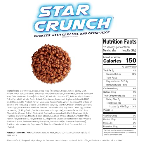 Little Debbie Star Crunch Cookies closeup highlights chewy texture and caramel-topped crunch.