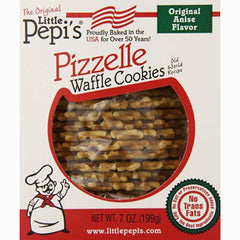Little Pepi's Anise pizzelles front view, ideal with coffee.