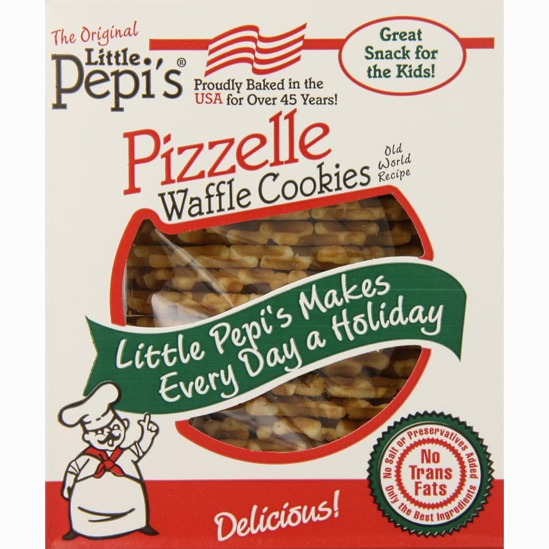 Little Pepi's Vanilla Pizzelles paired with a hot cup of tea.