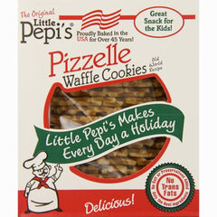 Little Pepi's Vanilla Pizzelles paired with a hot cup of tea.