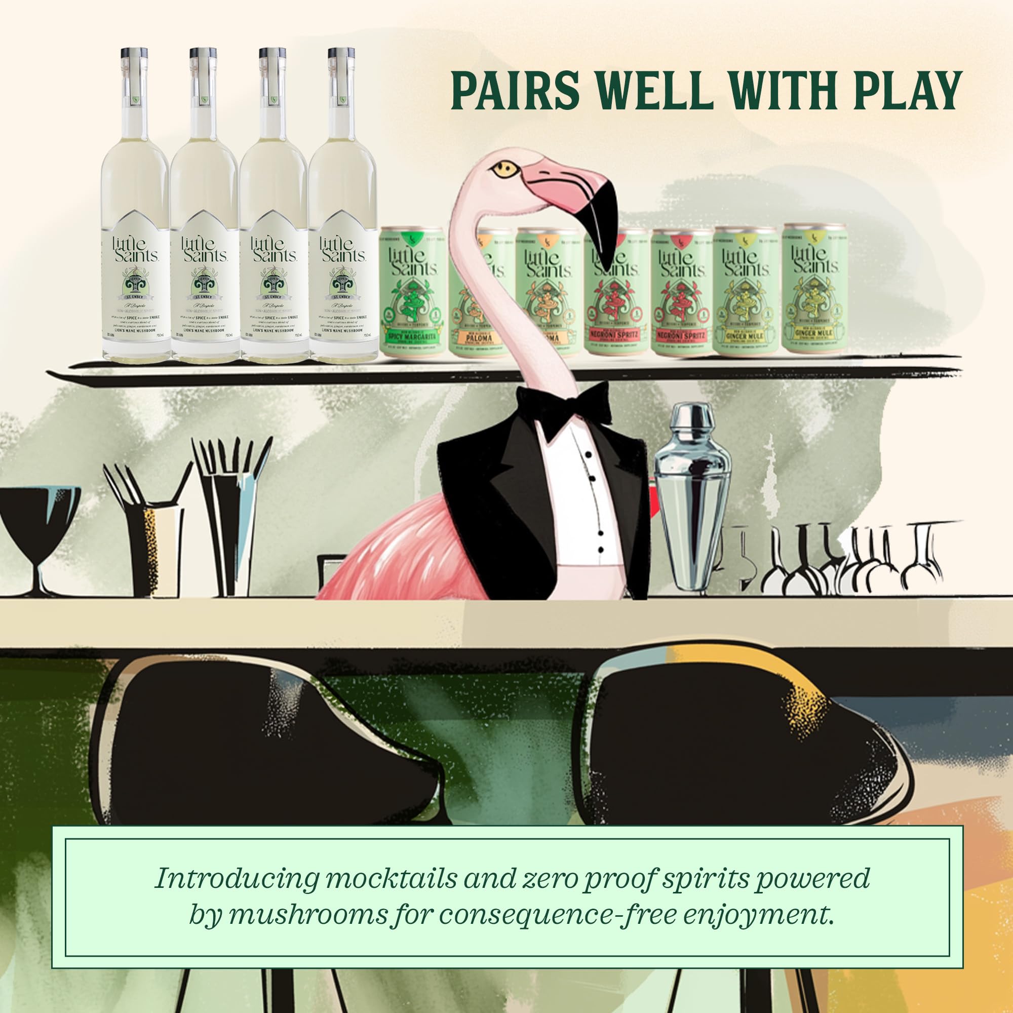 Little Saints Paloma mocktails fridge-display, ready-to-chill option for spontaneous get-togethers.