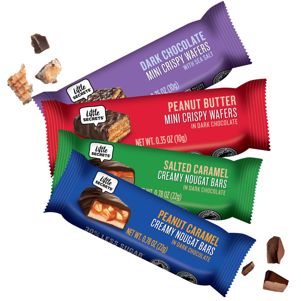 Little Secrets dark chocolate caramel bites deliver smooth richness with lighter sugar.