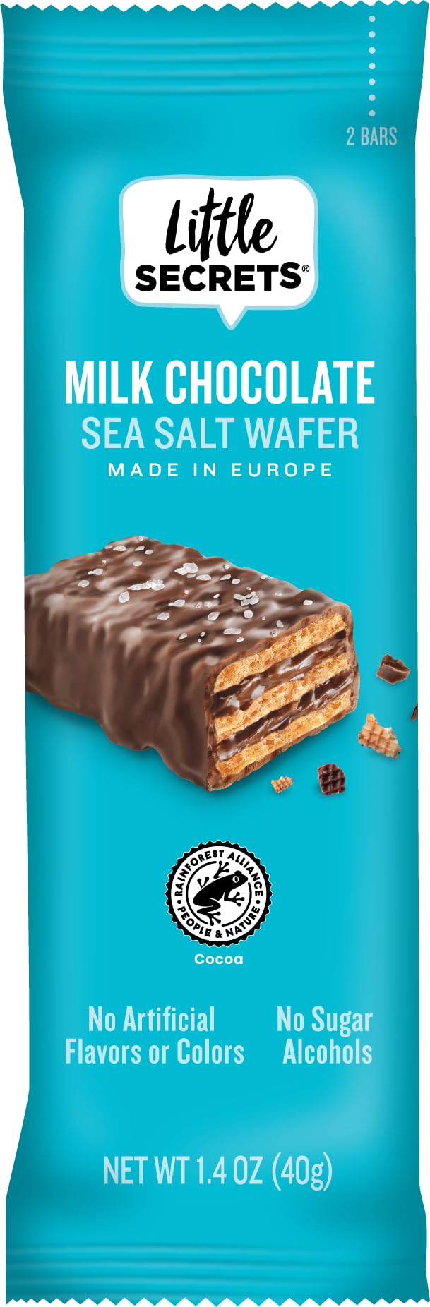 Little Secrets Milk Chocolate Crispy Wafers pack ready for sharing and light snacking.