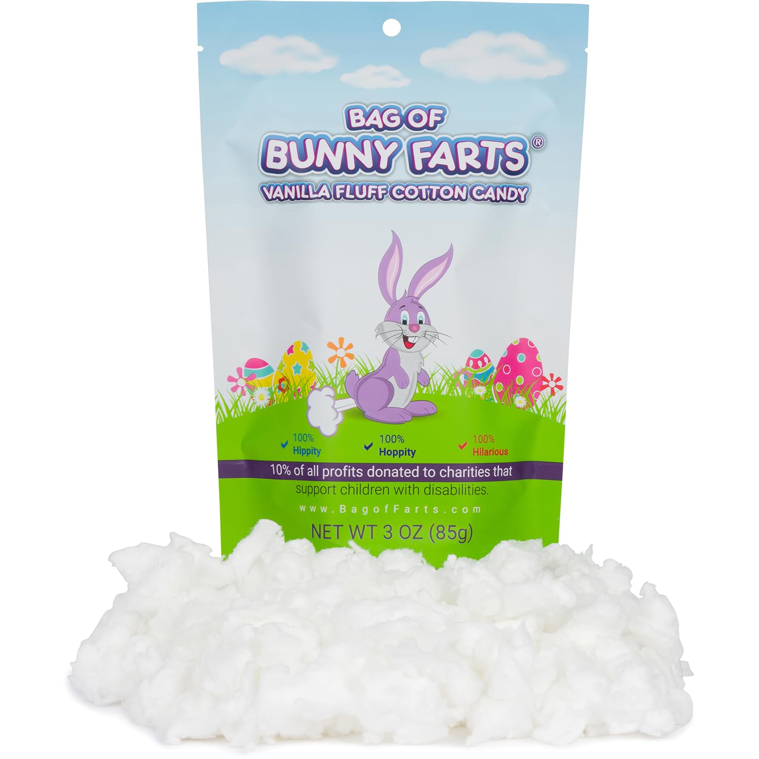 Little Stinker Bag of Bunny Farts vanilla cotton candy bag for Easter gifting