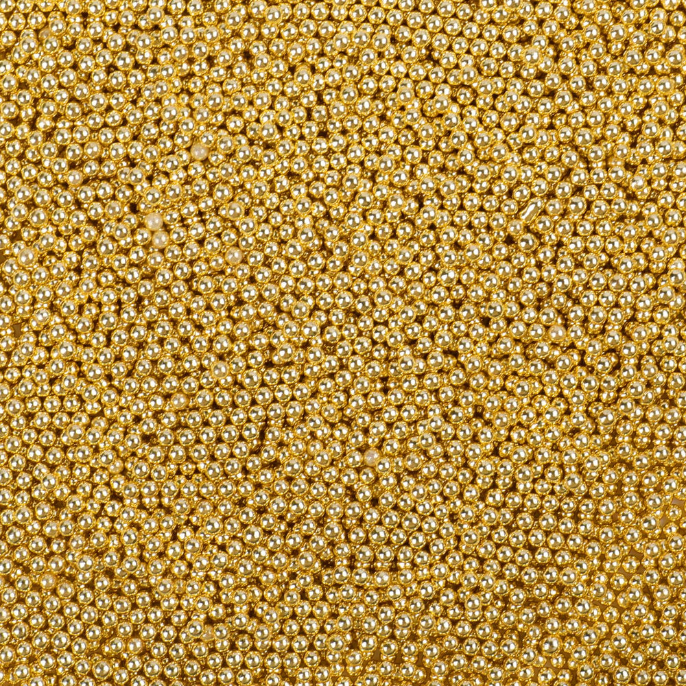LittleStar Gold Nonpareils 2mm pearls for cake decor add shimmering elegance