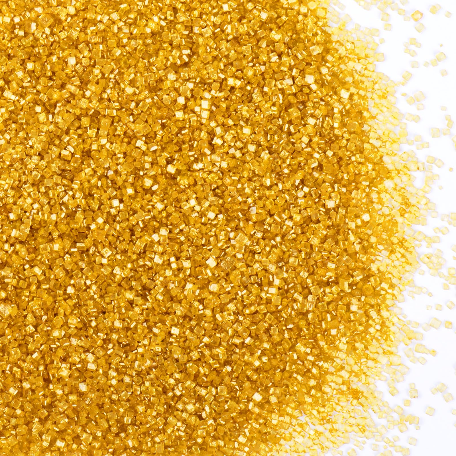 LittleStar Gold Sanding Sugar crystals close-up for sparkling cake decoration.