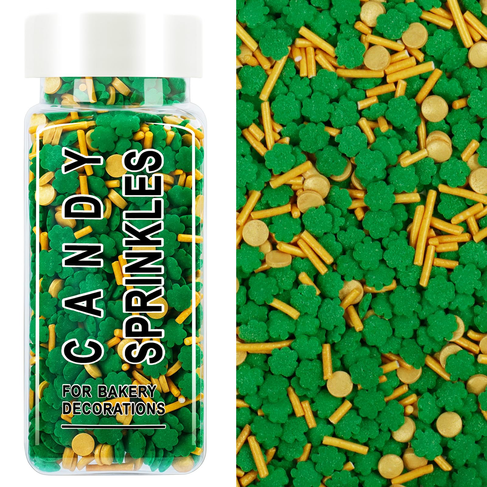 LittleStar green shamrock sprinkles brighten cupcakes and cookies.